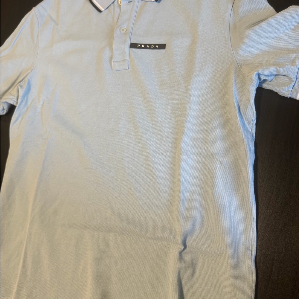 Prada Sky Blue Polo Shirt for Men